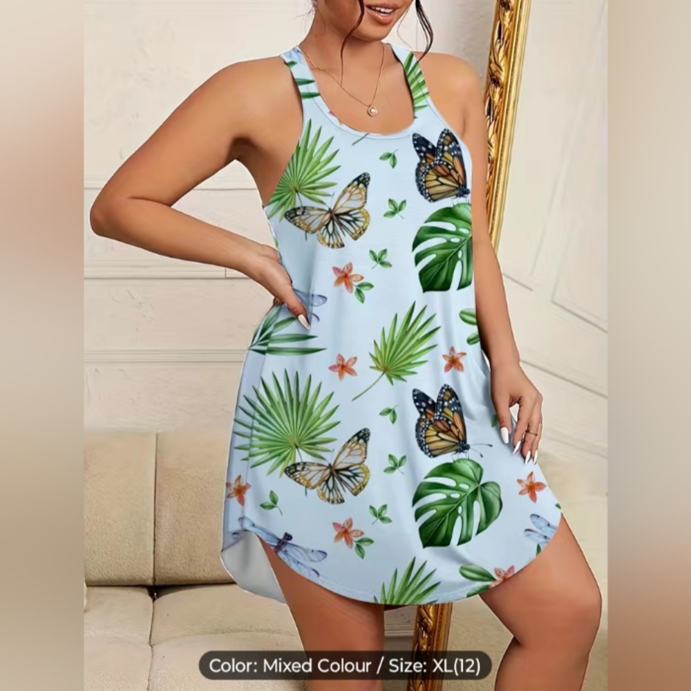 New! Tropical Vacation Sleep Gown Size XL